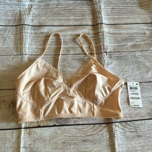 NWT INC International Concepts Intimates Bra Size Large Almond Latte